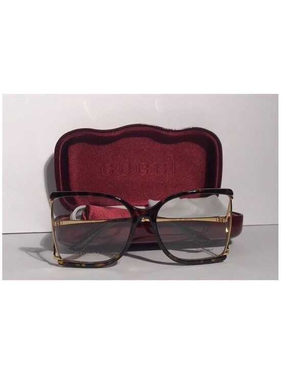 New Authentic Gucci GG0592O 002 Tortoise Square Frame Glasses main image 12